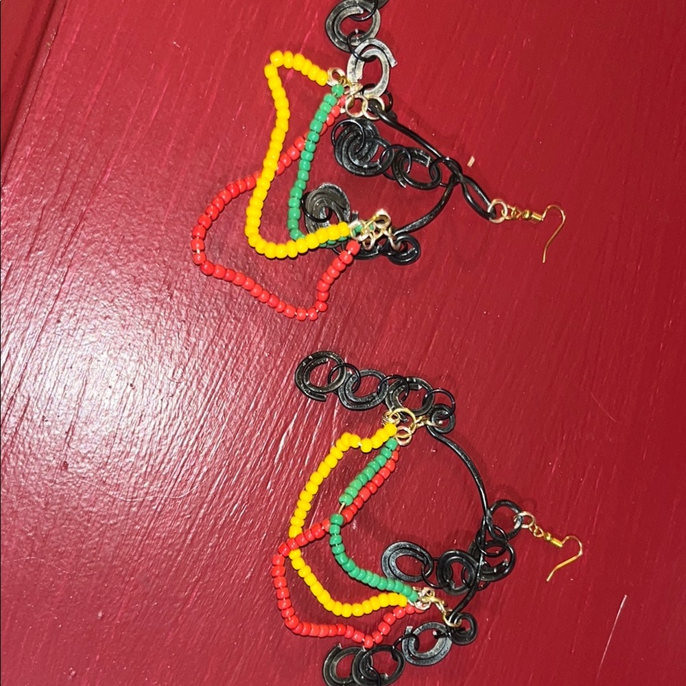 Colorful Beaded Hoop Earrings